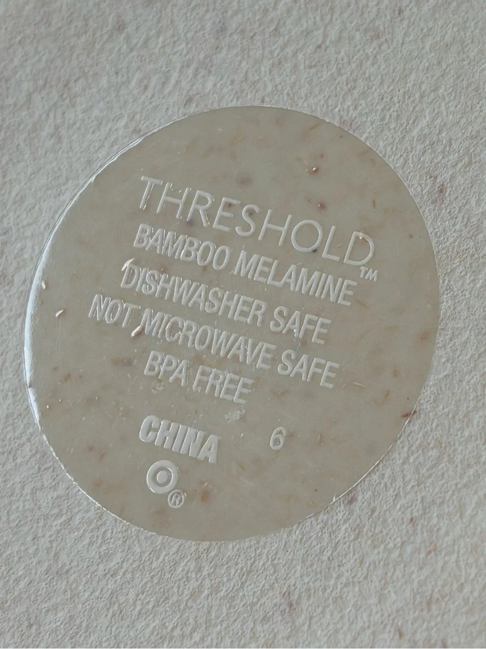 Threshold Bamboo Melamine Plate — Cream with Orange Flecks